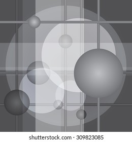 Abstract geometric background with lines and circles. It could be used as  a seamless pattern.