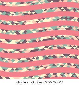 Abstract geometric background with lines of colored triangles. Can be used as poster, banner, border, background, Wallpaper, card, print and etc. Eps10 vector.