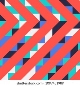 Abstract geometric background with lines of colored triangles. Can be used as poster, banner, border, background, Wallpaper, card, print and etc. Eps10 vector.