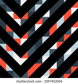 Abstract geometric background with lines of colored triangles. Can be used as poster, banner, border, background, Wallpaper, card, print and etc. Eps10 vector.