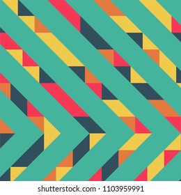 Abstract geometric background with lines of colored triangles. Can be used as poster, banner, border, background, Wallpaper, card, print and etc. Eps10 vector.