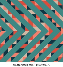 Abstract geometric background with lines of colored triangles. Can be used as poster, banner, border, background, Wallpaper, card, print and etc. Eps10 vector.