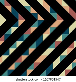 Abstract geometric background with lines of colored triangles. Can be used as poster, banner, border, background, Wallpaper, card, print and etc. Eps10 vector.