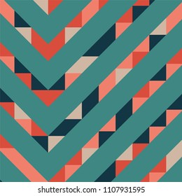 Abstract geometric background with lines of colored triangles. Can be used as poster, banner, border, background, Wallpaper, card, print and etc. Eps10 vector.