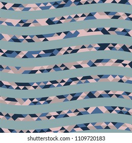 Abstract geometric background with lines of colored triangles. Can be used as poster, banner, border, background, Wallpaper, card, print and etc. Eps10 vector.