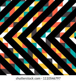Abstract geometric background with lines of colored triangles. Can be used as poster, banner, border, background, Wallpaper, card, print and etc. Eps10 vector.