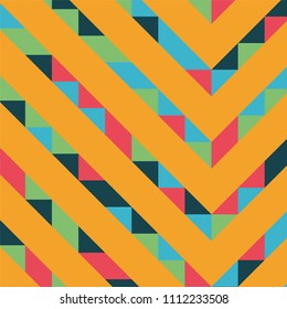 Abstract geometric background with lines of colored triangles. Can be used as poster, banner, border, background, Wallpaper, card, print and etc. Eps10 vector.