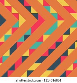 Abstract geometric background with lines of colored triangles. Can be used as poster, banner, border, background, Wallpaper, card, print and etc. Eps10 vector.