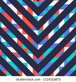 Abstract geometric background with lines of colored triangles. Can be used as poster, banner, border, background, Wallpaper, card, print and etc. Eps10 vector.
