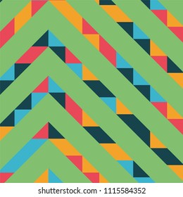 Abstract geometric background with lines of colored triangles. Can be used as poster, banner, border, background, Wallpaper, card, print and etc. Eps10 vector.