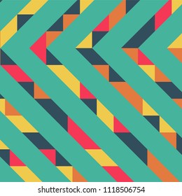 Abstract geometric background with lines of colored triangles. Can be used as poster, banner, border, background, Wallpaper, card, print and etc. Eps10 vector.