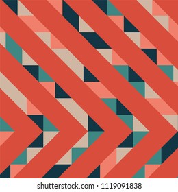 Abstract geometric background with lines of colored triangles. Can be used as poster, banner, border, background, Wallpaper, card, print and etc. Eps10 vector.