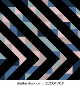 Abstract geometric background with lines of colored triangles. Can be used as poster, banner, border, background, Wallpaper, card, print and etc. Eps10 vector.