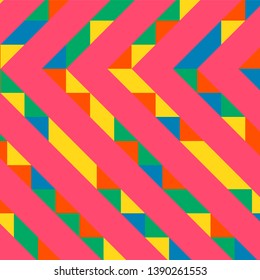 Abstract geometric background with lines of colored triangles. Can be used as poster, banner, border, background, Wallpaper, card, print and etc. Eps10 vector.