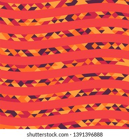 Abstract geometric background with lines of colored triangles. Can be used as poster, banner, border, background, Wallpaper, card, print and etc. Eps10 vector.