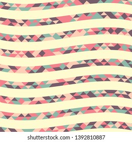 Abstract geometric background with lines of colored triangles. Can be used as poster, banner, border, background, Wallpaper, card, print and etc. Eps10 vector.