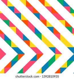 Abstract geometric background with lines of colored triangles. Can be used as poster, banner, border, background, Wallpaper, card, print and etc. Eps10 vector.