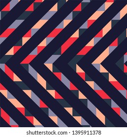 Abstract geometric background with lines of colored triangles. Can be used as poster, banner, border, background, Wallpaper, card, print and etc. Eps10 vector.