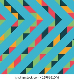 Abstract geometric background with lines of colored triangles. Can be used as poster, banner, border, background, Wallpaper, card, print and etc. Eps10 vector.