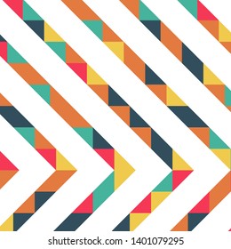 Abstract geometric background with lines of colored triangles. Can be used as poster, banner, border, background, Wallpaper, card, print and etc. Eps10 vector.