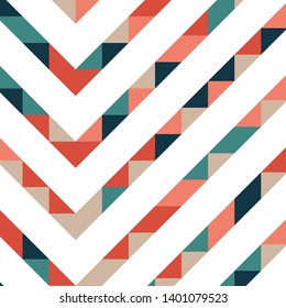 Abstract geometric background with lines of colored triangles. Can be used as poster, banner, border, background, Wallpaper, card, print and etc. Eps10 vector.