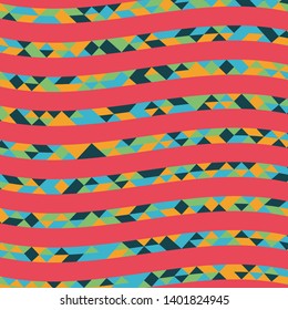 Abstract geometric background with lines of colored triangles. Can be used as poster, banner, border, background, Wallpaper, card, print and etc. Eps10 vector.