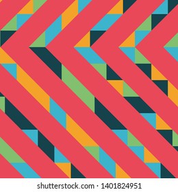 Abstract geometric background with lines of colored triangles. Can be used as poster, banner, border, background, Wallpaper, card, print and etc. Eps10 vector.