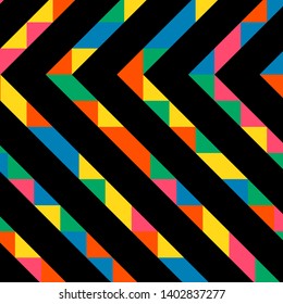 Abstract geometric background with lines of colored triangles. Can be used as poster, banner, border, background, Wallpaper, card, print and etc. Eps10 vector.