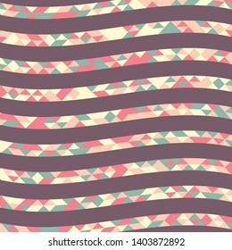 Abstract geometric background with lines of colored triangles. Can be used as poster, banner, border, background, Wallpaper, card, print and etc. Eps10 vector.