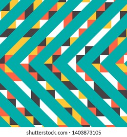 Abstract geometric background with lines of colored triangles. Can be used as poster, banner, border, background, Wallpaper, card, print and etc. Eps10 vector.