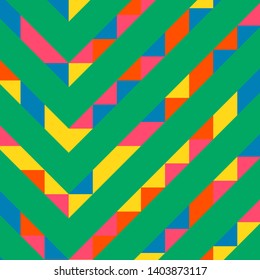 Abstract geometric background with lines of colored triangles. Can be used as poster, banner, border, background, Wallpaper, card, print and etc. Eps10 vector.