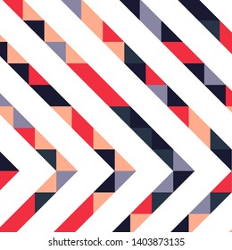 Abstract geometric background with lines of colored triangles. Can be used as poster, banner, border, background, Wallpaper, card, print and etc. Eps10 vector.