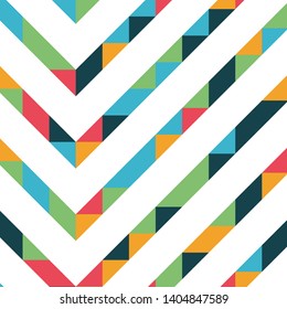 Abstract geometric background with lines of colored triangles. Can be used as poster, banner, border, background, Wallpaper, card, print and etc. Eps10 vector.