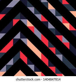 Abstract geometric background with lines of colored triangles. Can be used as poster, banner, border, background, Wallpaper, card, print and etc. Eps10 vector.