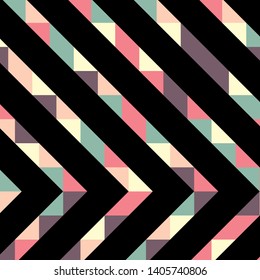 Abstract geometric background with lines of colored triangles. Can be used as poster, banner, border, background, Wallpaper, card, print and etc. Eps10 vector.