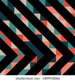 Abstract geometric background with lines of colored triangles. Can be used as poster, banner, border, background, Wallpaper, card, print and etc. Eps10 vector.