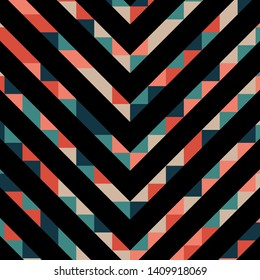 Abstract geometric background with lines of colored triangles. Can be used as poster, banner, border, background, Wallpaper, card, print and etc. Eps10 vector.