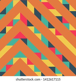 Abstract geometric background with lines of colored triangles. Can be used as poster, banner, border, background, Wallpaper, card, print and etc. Eps10 vector.