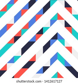 Abstract geometric background with lines of colored triangles. Can be used as poster, banner, border, background, Wallpaper, card, print and etc. Eps10 vector.