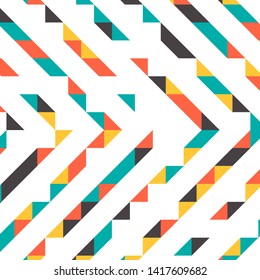 Abstract geometric background with lines of colored triangles. Can be used as poster, banner, border, background, Wallpaper, card, print and etc. Eps10 vector.
