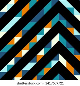 Abstract geometric background with lines of colored triangles. Can be used as poster, banner, border, background, Wallpaper, card, print and etc. Eps10 vector.