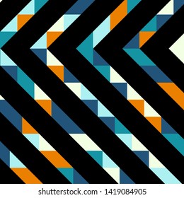 Abstract geometric background with lines of colored triangles. Can be used as poster, banner, border, background, Wallpaper, card, print and etc. Eps10 vector.