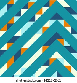 Abstract geometric background with lines of colored triangles. Can be used as poster, banner, border, background, Wallpaper, card, print and etc. Eps10 vector.