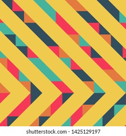 Abstract geometric background with lines of colored triangles. Can be used as poster, banner, border, background, Wallpaper, card, print and etc. Eps10 vector.