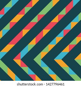 Abstract geometric background with lines of colored triangles. Can be used as poster, banner, border, background, Wallpaper, card, print and etc. Eps10 vector.