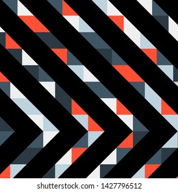 Abstract geometric background with lines of colored triangles. Can be used as poster, banner, border, background, Wallpaper, card, print and etc. Eps10 vector.