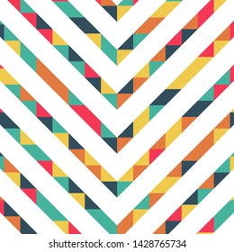 Abstract geometric background with lines of colored triangles. Can be used as poster, banner, border, background, Wallpaper, card, print and etc. Eps10 vector.