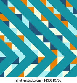 Abstract geometric background with lines of colored triangles. Can be used as poster, banner, border, background, Wallpaper, card, print and etc. Eps10 vector.