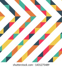 Abstract geometric background with lines of colored triangles. Can be used as poster, banner, border, background, Wallpaper, card, print and etc. Eps10 vector.