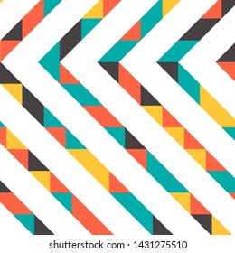 Abstract geometric background with lines of colored triangles. Can be used as poster, banner, border, background, Wallpaper, card, print and etc. Eps10 vector.